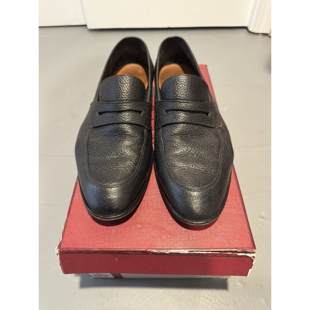 Bally Webb Loafers Men's 9 1/2 US Black Grained Leather